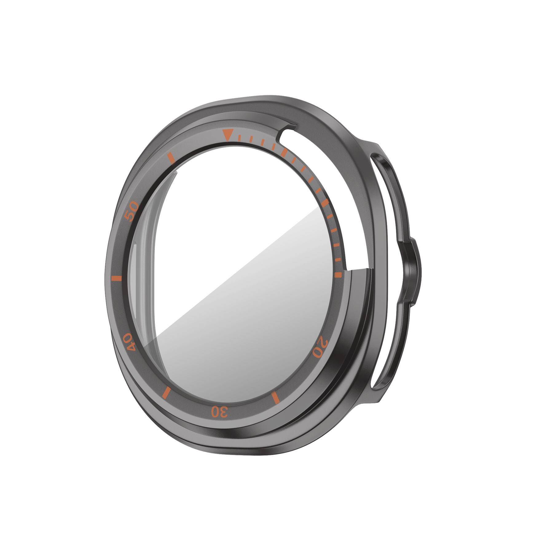 Bandz Samsung Galaxy Watch 8 Classic Bezel Cover with Glass (Titanium Grey/Orange)