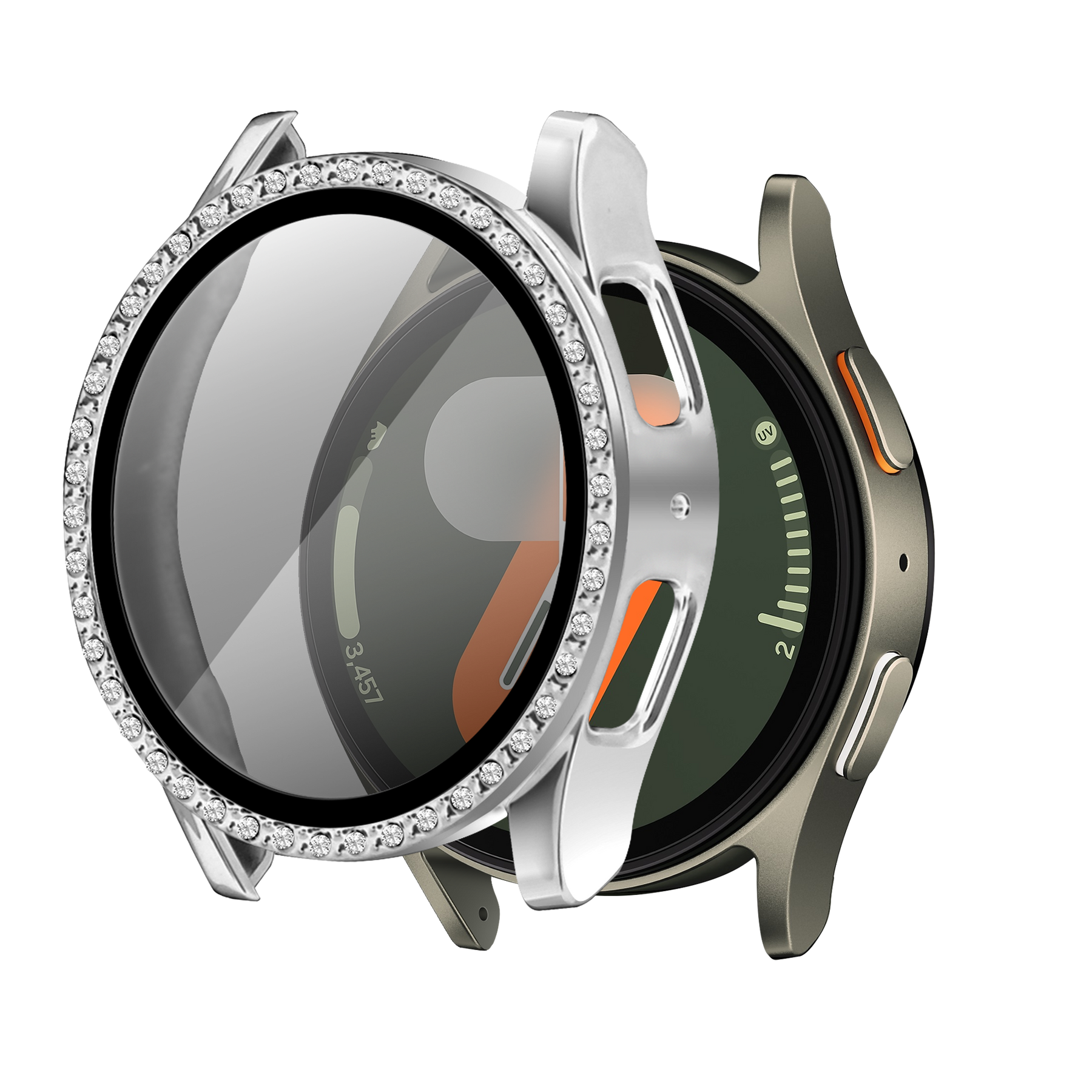 Samsung Galaxy Watch 7 - 40mm Diamond Case with Glass (Silver)