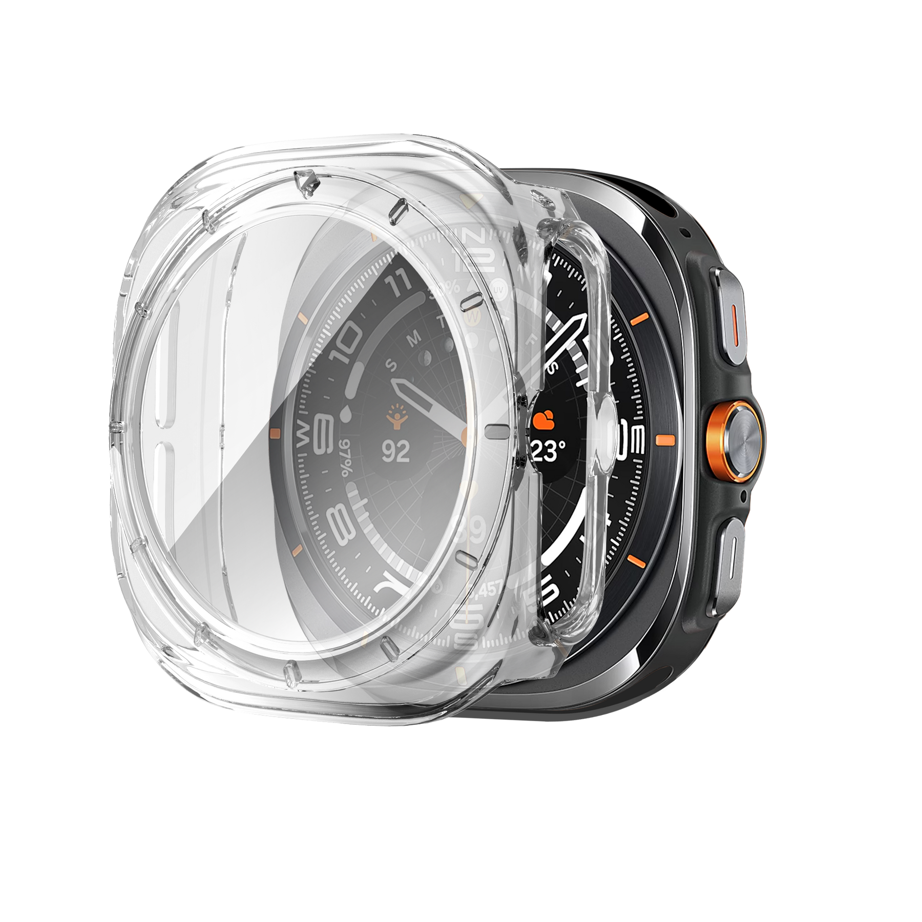 Bandz Samsung Galaxy Watch Ultra PC Case with Glass (Transparent)