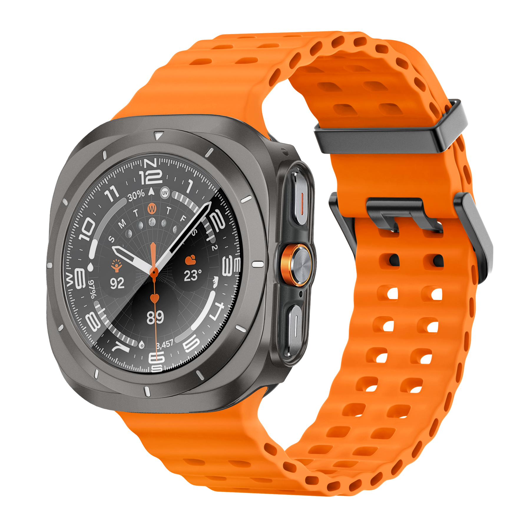 Bandz Samsung Galaxy Watch Ultra Bezel PC Case (Titanium Grey with White)