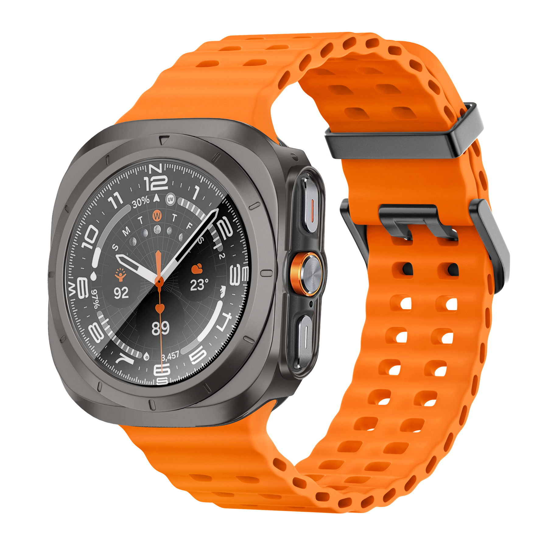 Bandz Samsung Galaxy Watch Ultra PC Case with Glass (Titanium Grey)