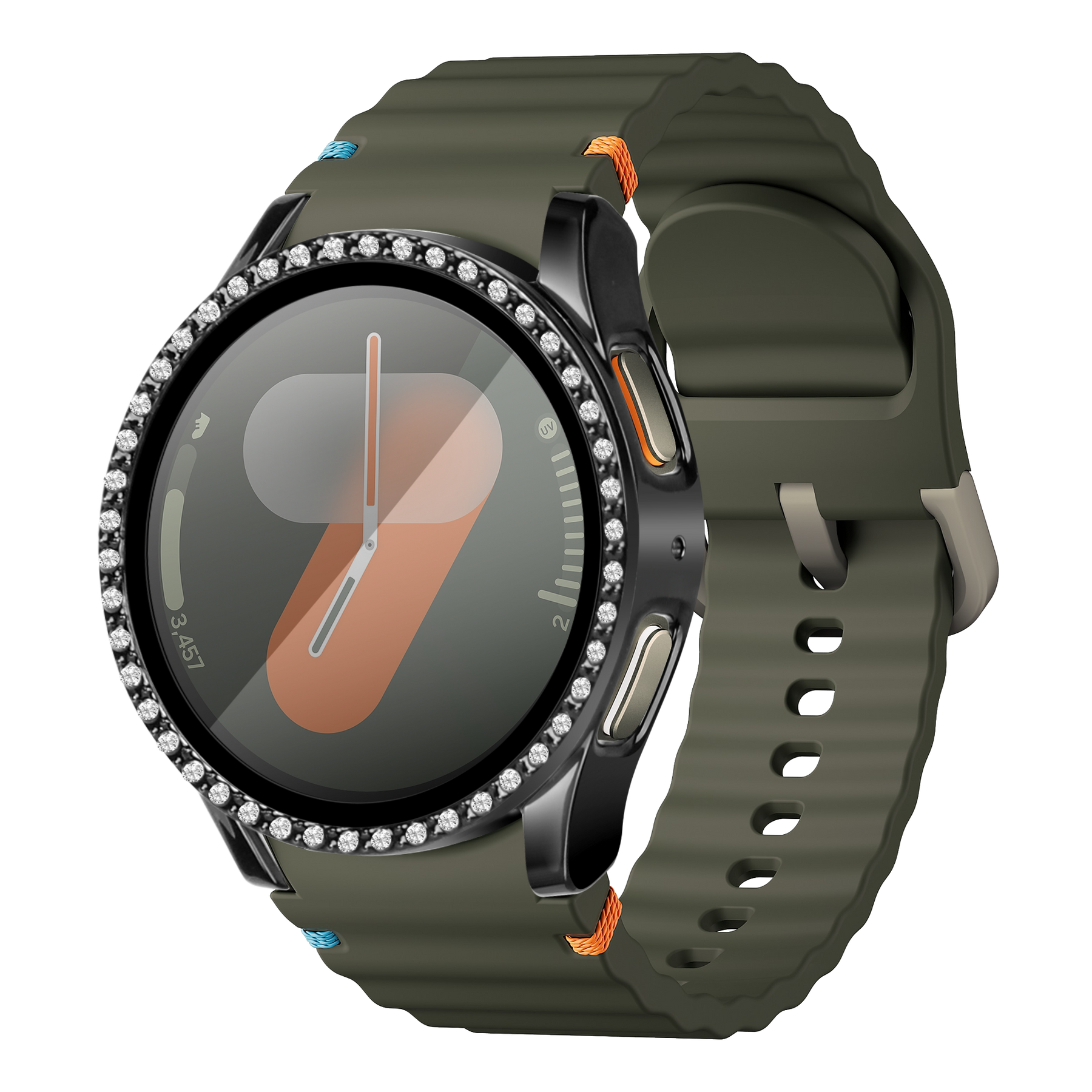 Samsung Galaxy Watch 7 - 40mm Diamond Case with Glass (Black)