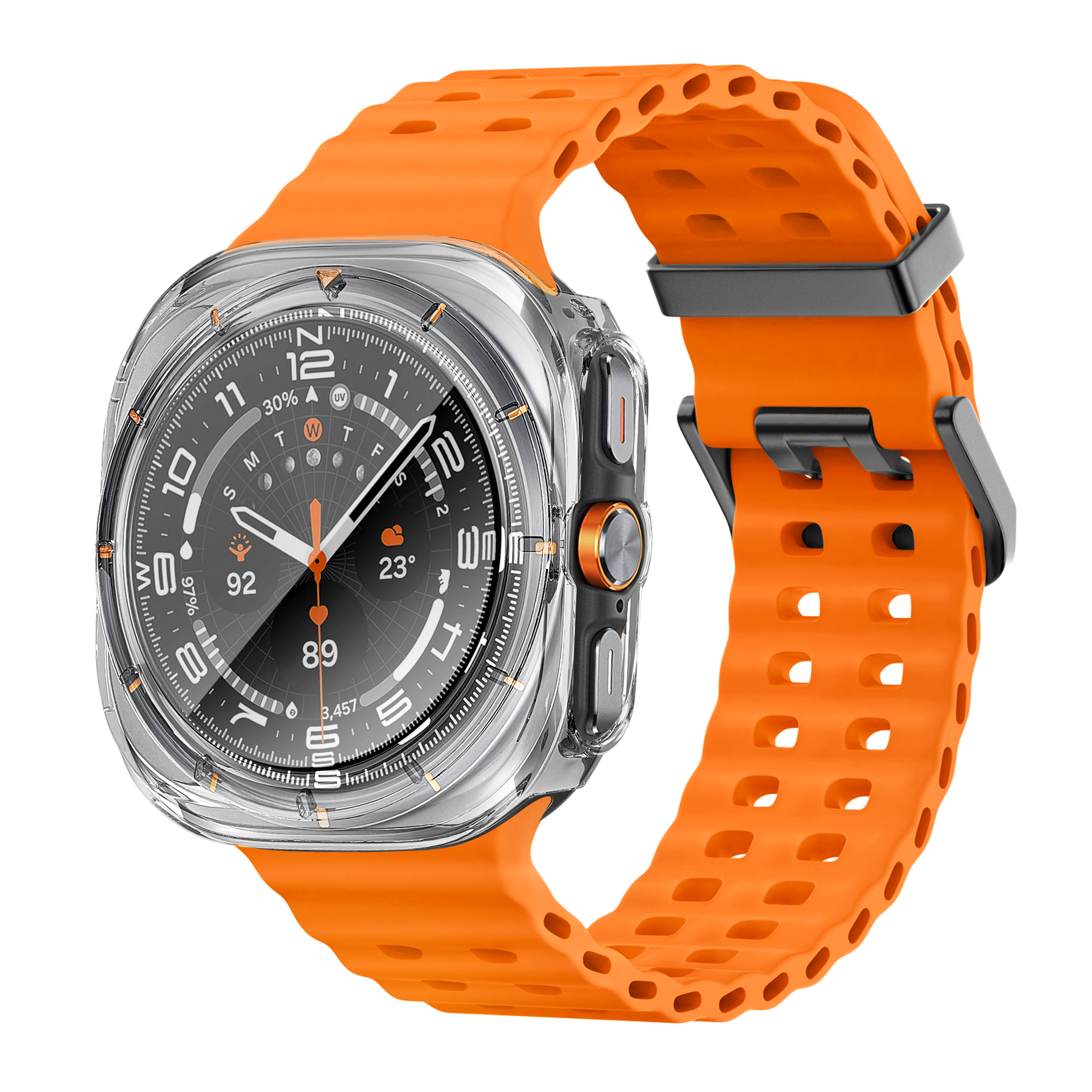 Bandz Samsung Galaxy Watch Ultra PC Case with Glass (Transparent)