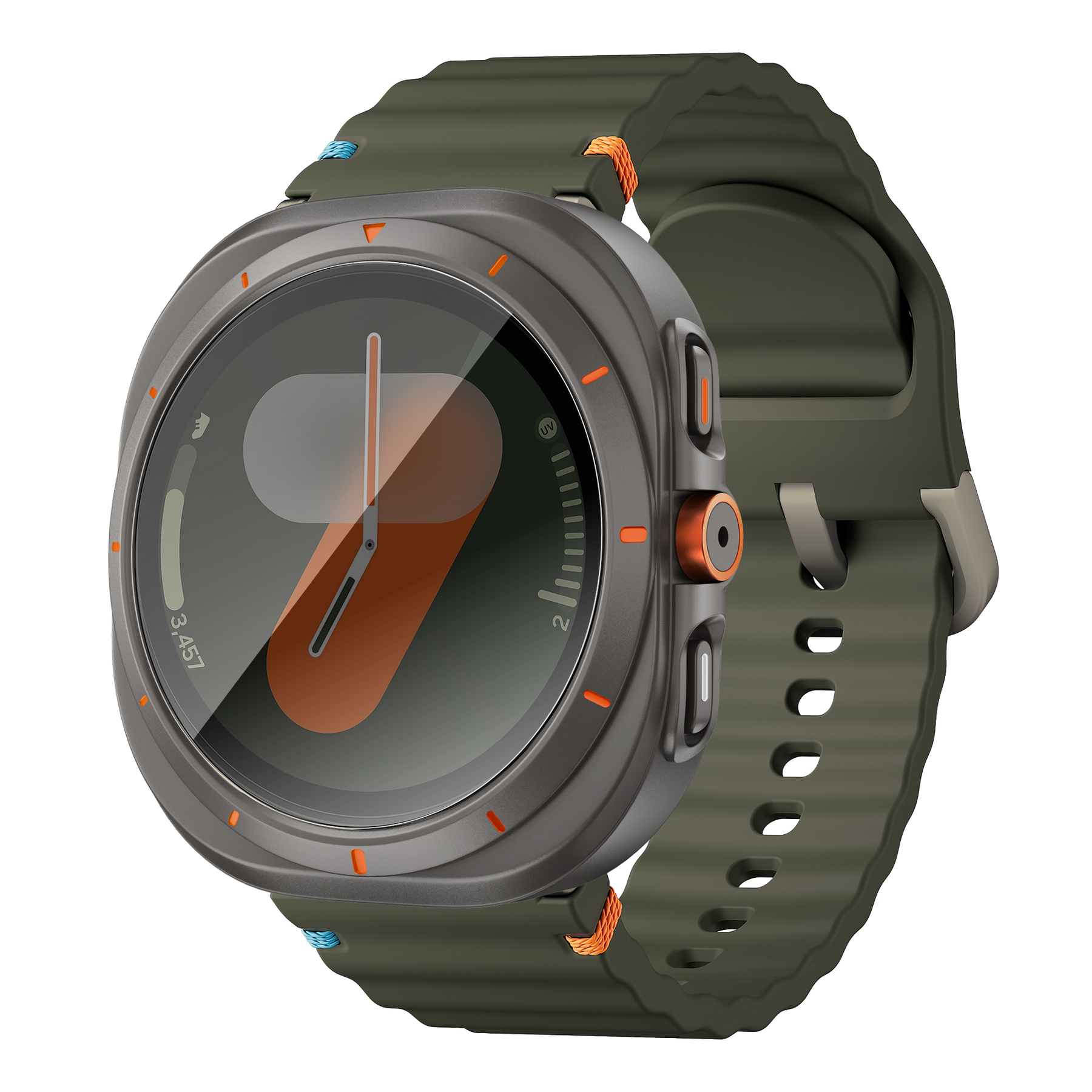 Bandz Samsung Galaxy Watch 7 - 44mm Square PC Case with Glass (Titanium Grey)