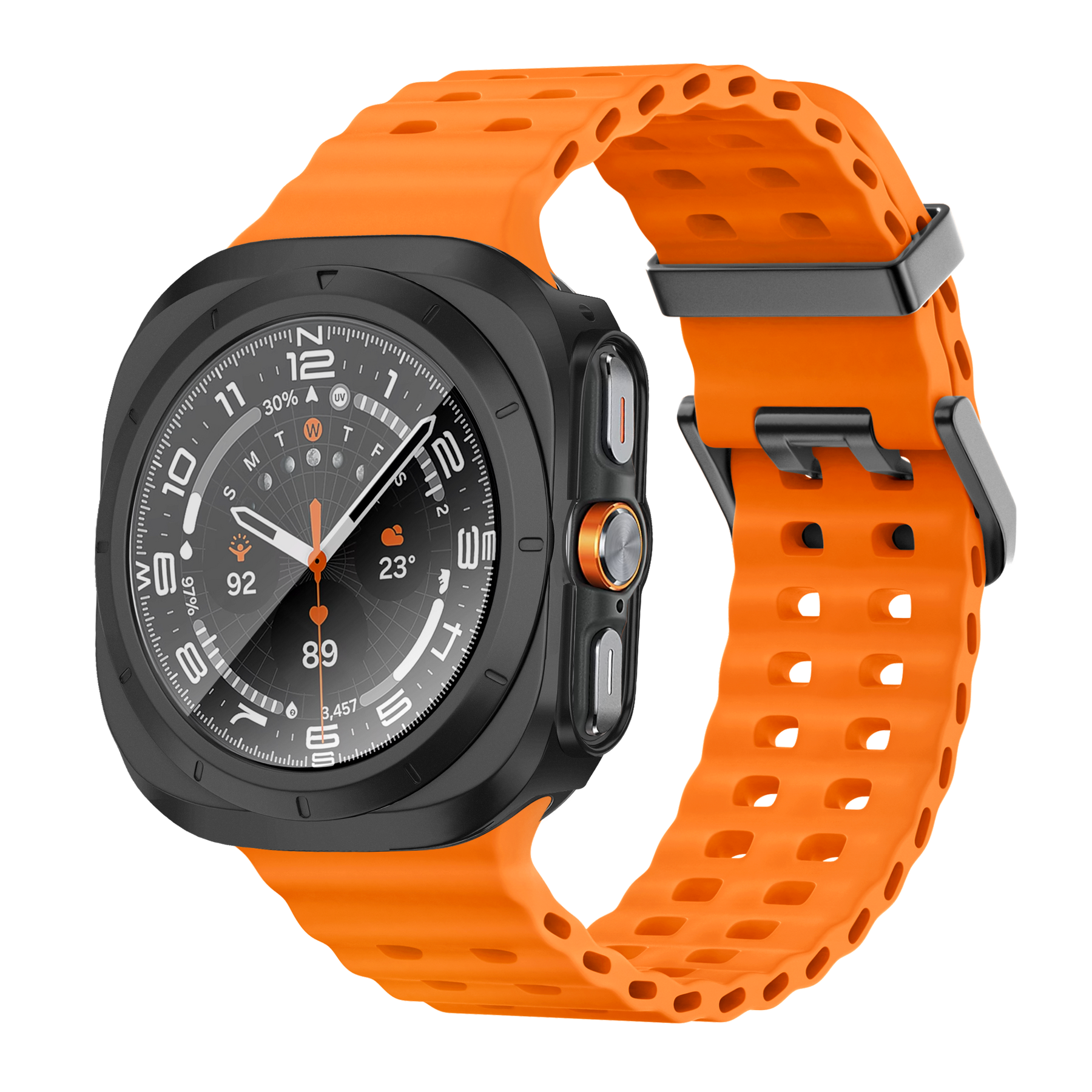 Bandz Samsung Galaxy Watch Ultra PC Case with Glass (Black)