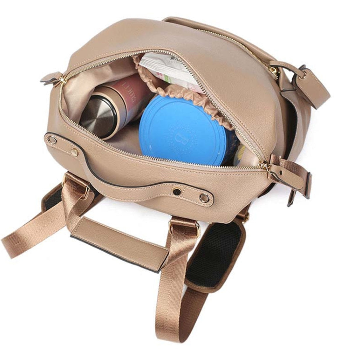 Multifunction Leather Diaper Bag Travel Maternity Backpack