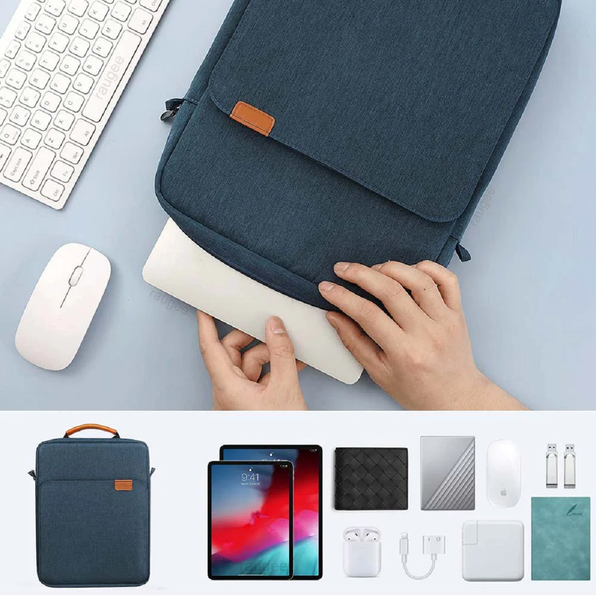 Tablet Sleeve Bag Handle Carrying Case with Shoulder Strap