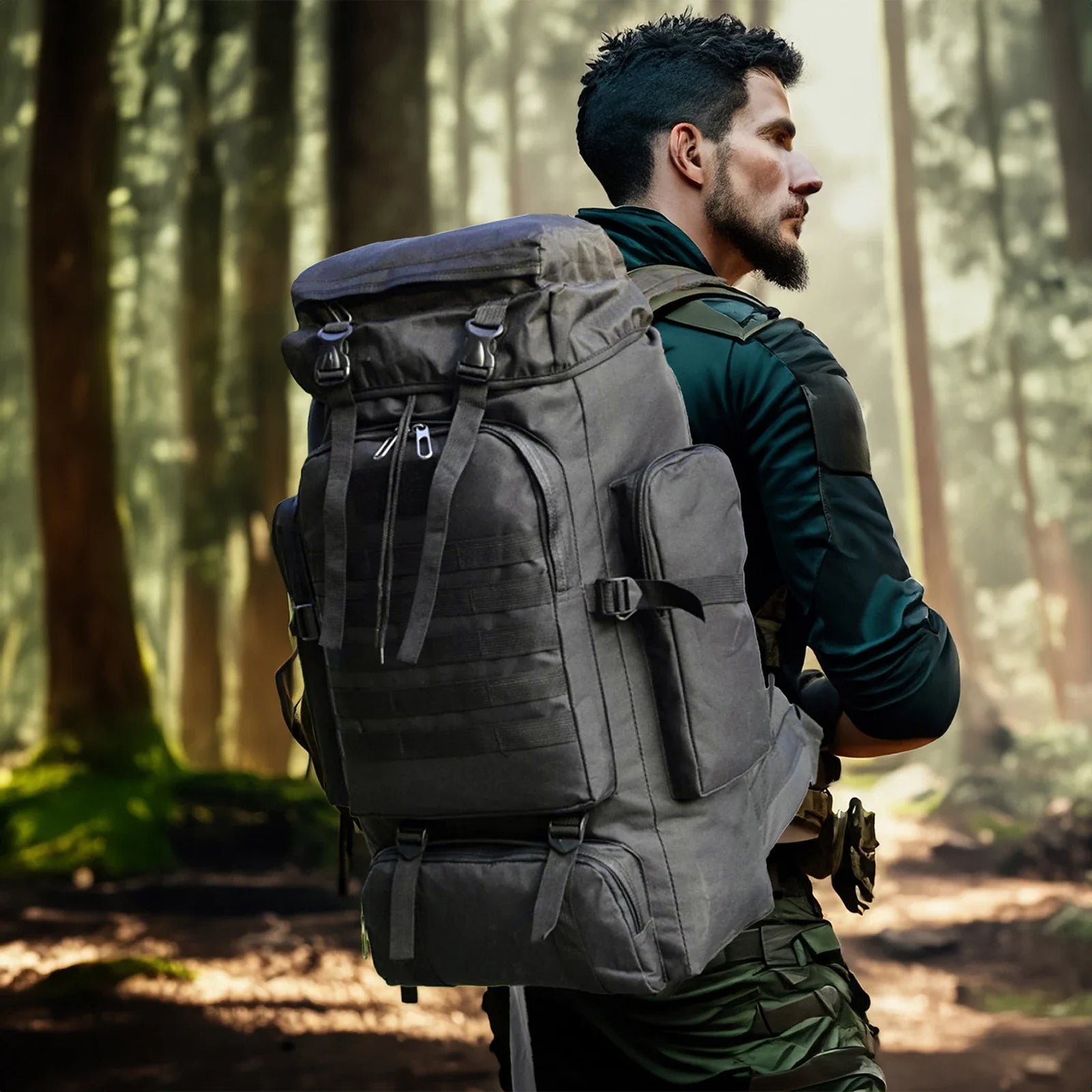 Mountaineering Tactical Hiking Backpack – Large Outdoor Travel And Climbing Bag