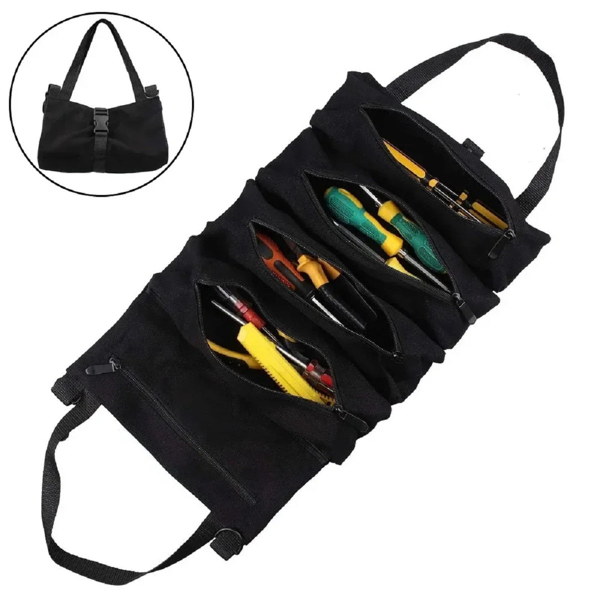 Multi-Purpose Tool Roll Organizer Bag