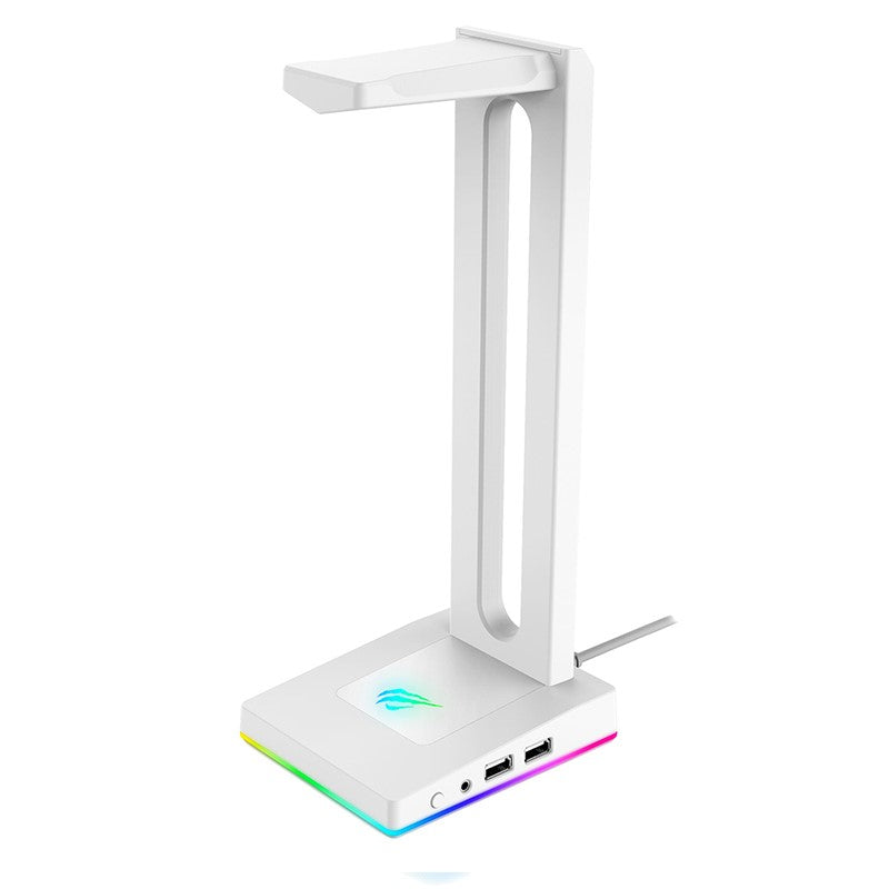 RGB headset stand with 3.5mm AUX and 2 USB ports headphone holder blxcknorway™