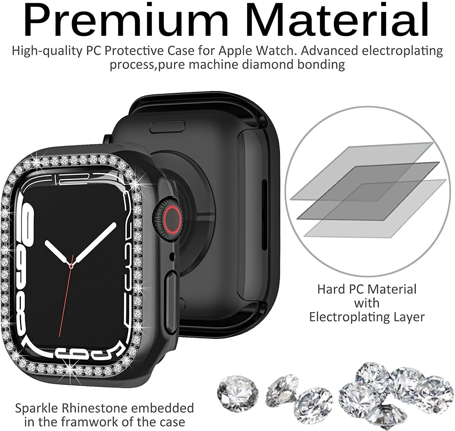 Apple Watch 7 Diamond PC Hard Case 41mm (Black)
