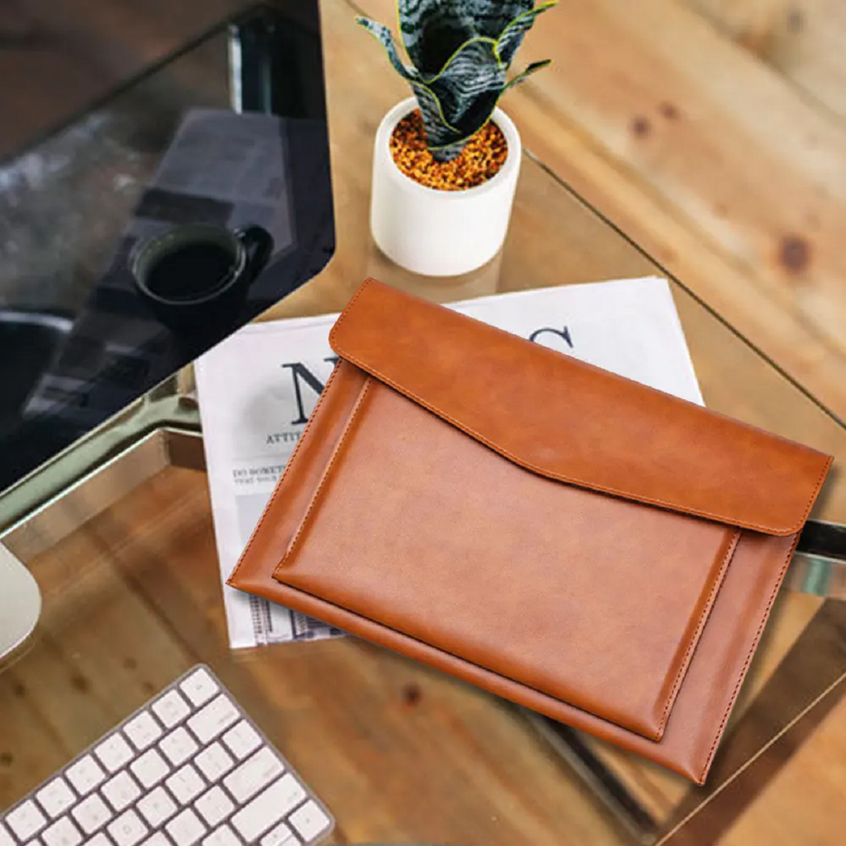 PU Leather File Folder Bag Business Briefcase Laptop Cases