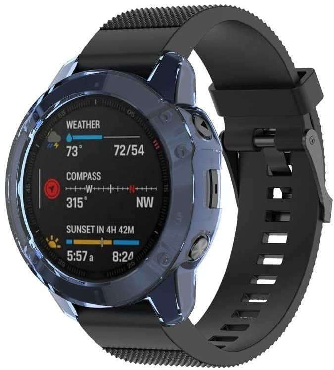 Garmin Fenix 6x TPU Case (Transparent Blue)