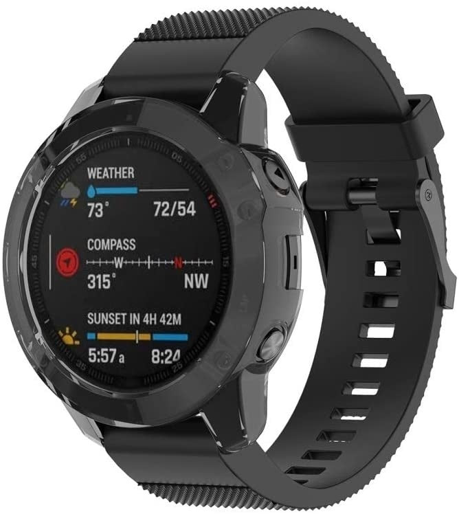 Garmin Fenix 6x TPU Case (Transparent Black)