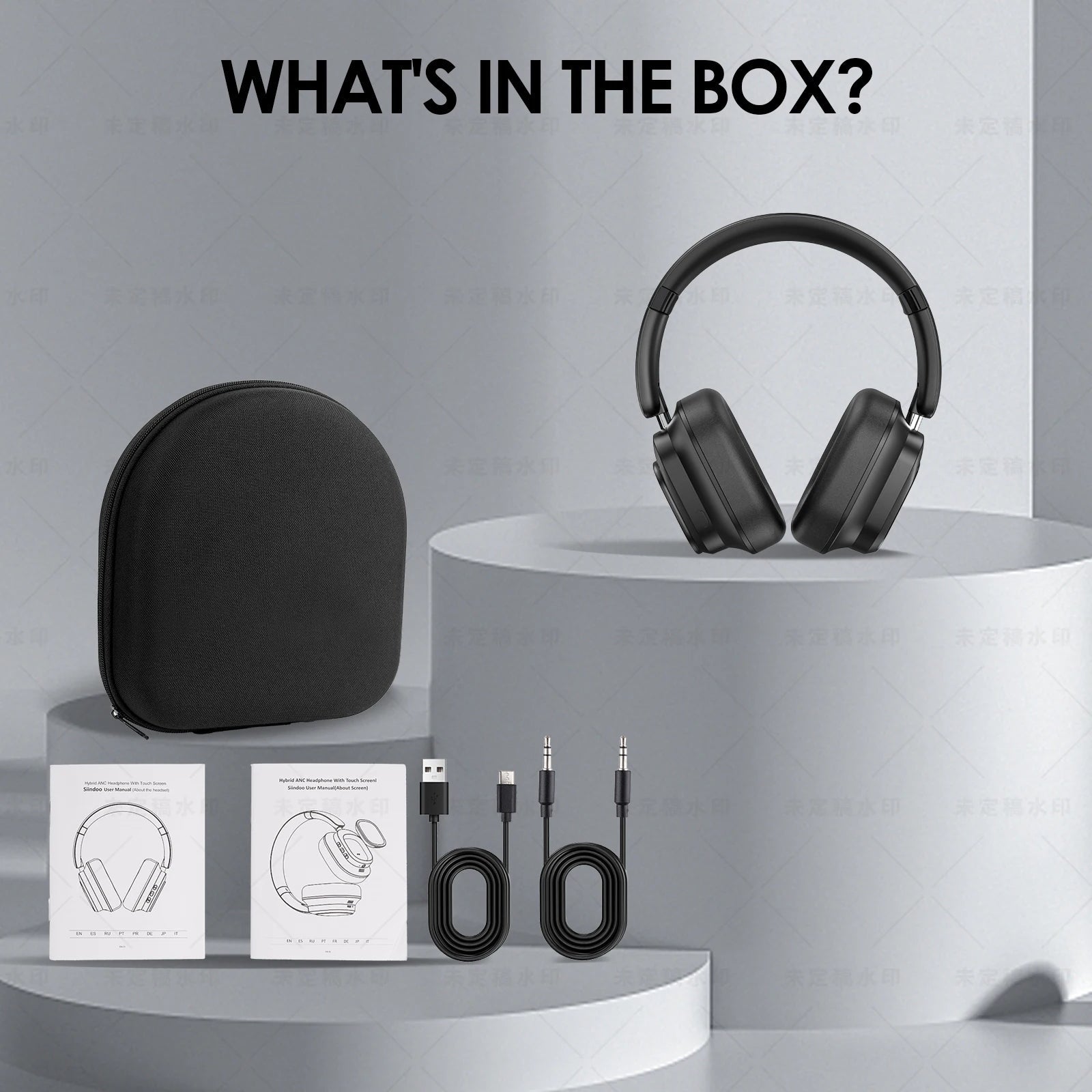 Hybrid Wireless Headphones – Headset with LED Screen and Magnetic Touch Control