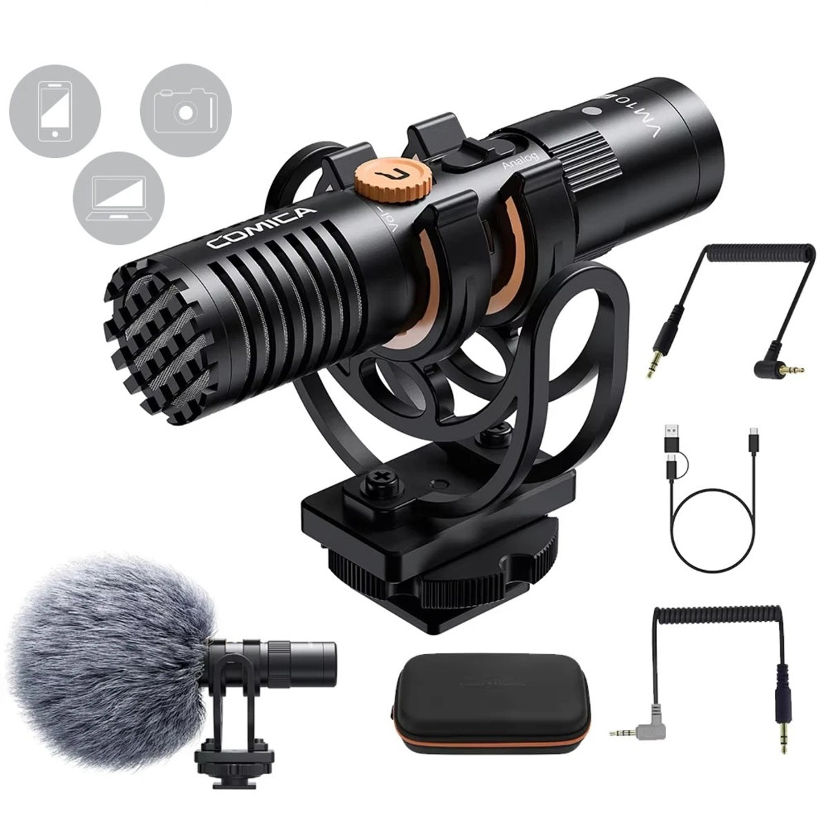 Pro Shotgun Microphone – On-Camera Cardioid Mic with Shock Mount