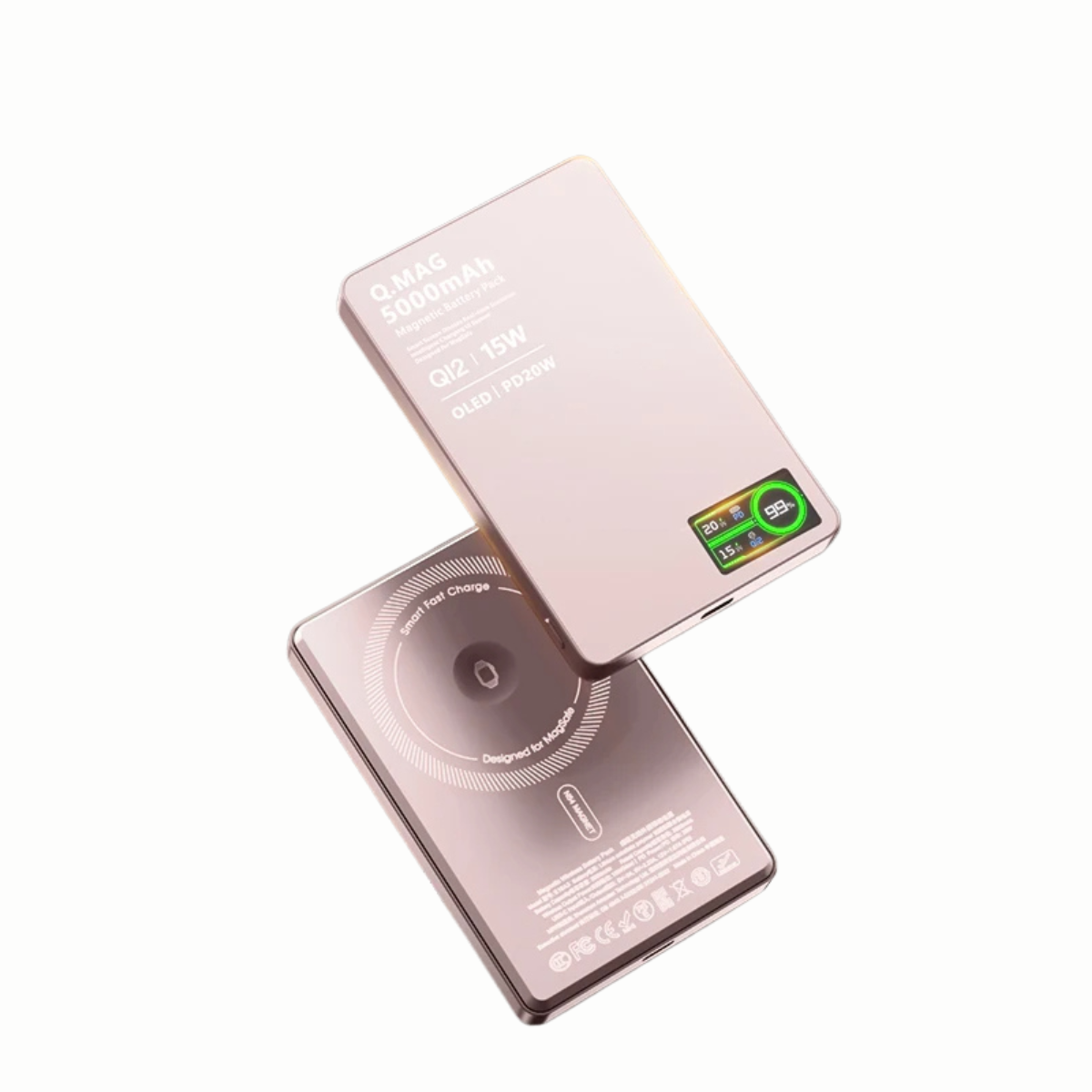 3-in-1 Magnetic Power Bank – 15W Wireless Charger with LCD for iPhone Watch and AirPods