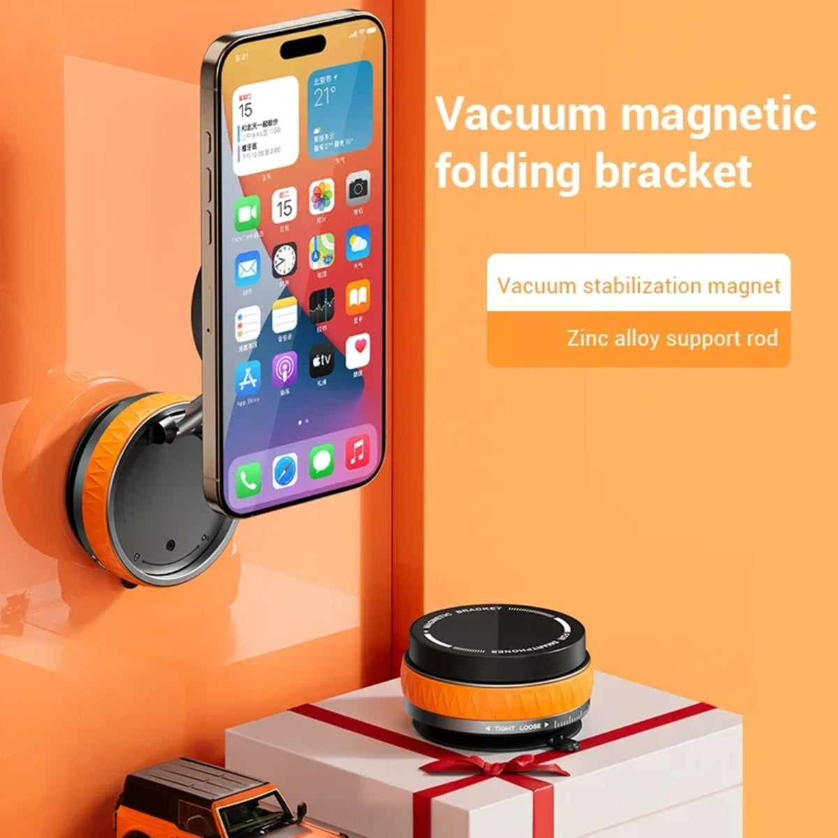360° Magnetic Suction Cup Phone Holder – Universal Folding Stand