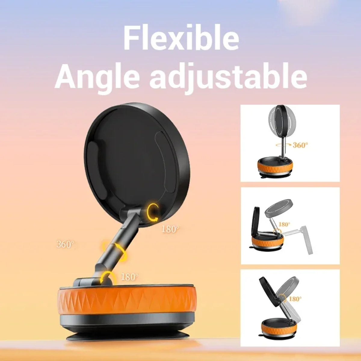 360° Magnetic Suction Cup Phone Holder – Universal Folding Stand