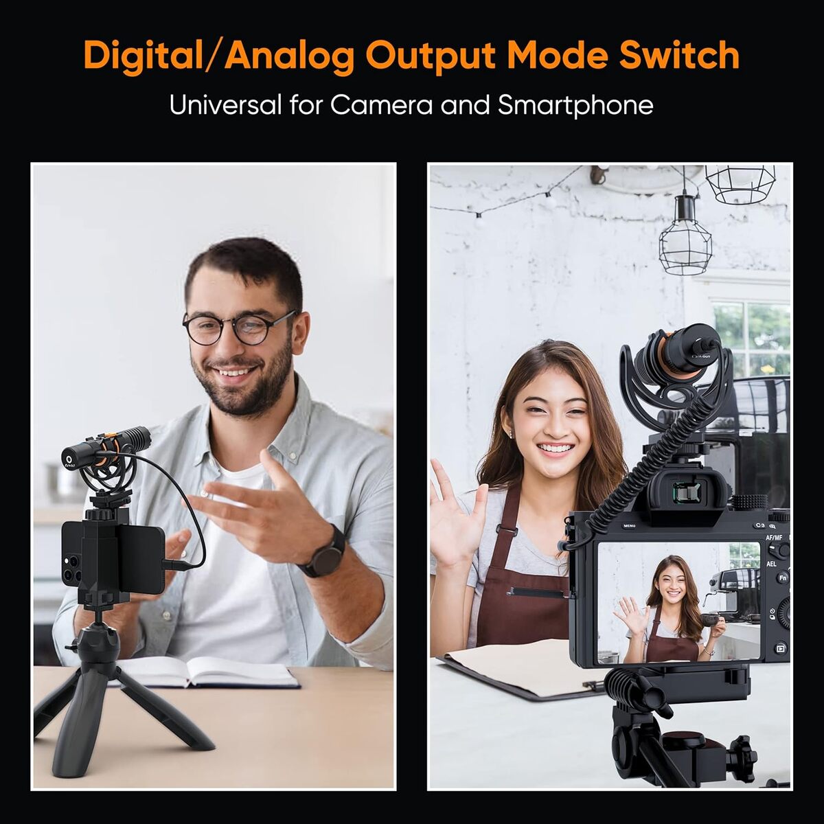 Pro Shotgun Microphone – On-Camera Cardioid Mic with Shock Mount