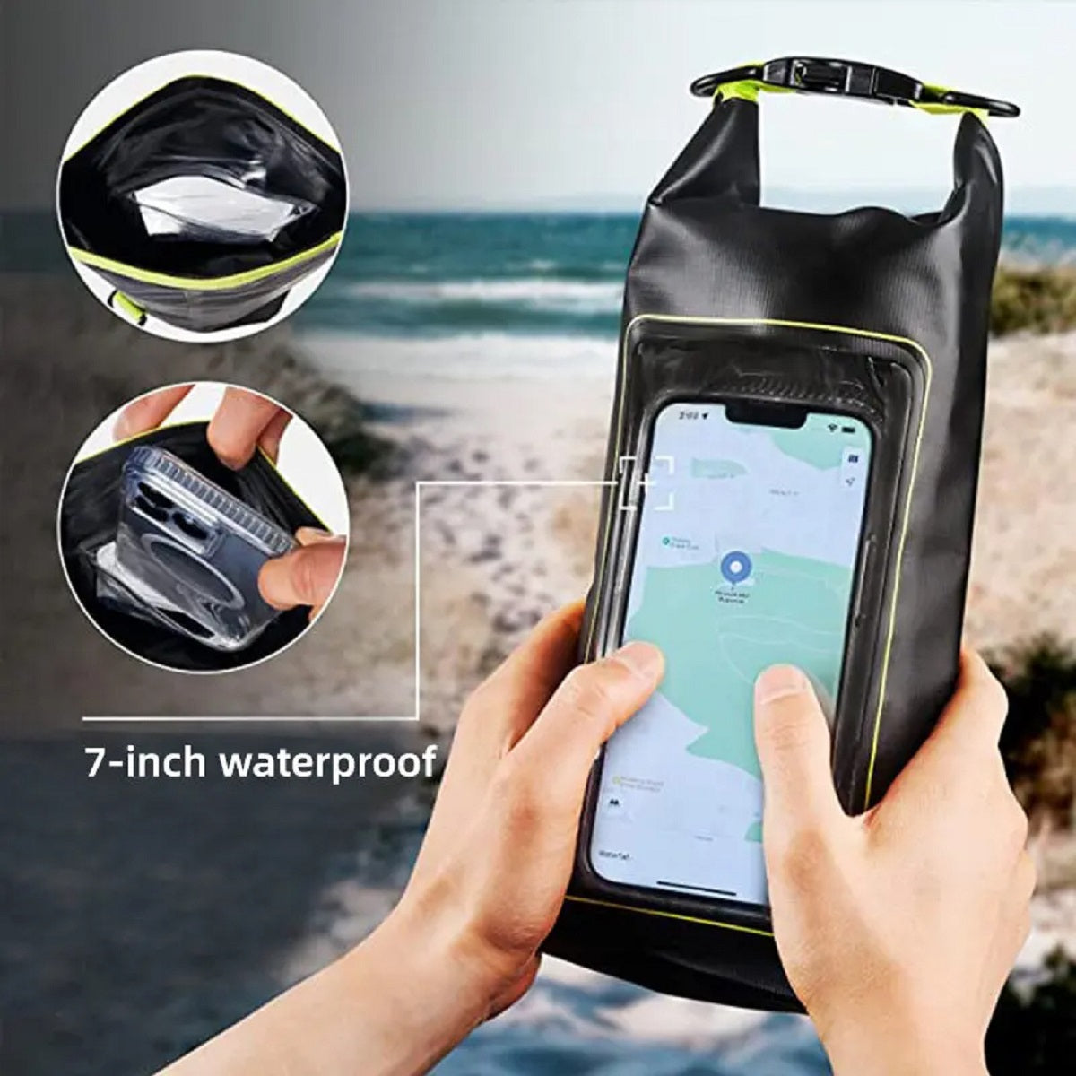 2L Waterproof Dry Touch Screen Bag Roll-Top Pool Outdoor Gear Storage