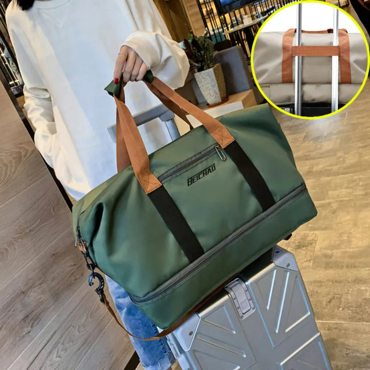 Travel Gym Bag – Portable Duffle for Fitness Short Trips and Carry-On Use