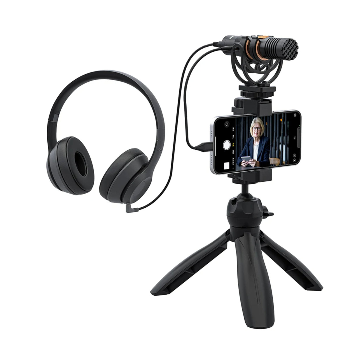Pro Shotgun Microphone – On-Camera Cardioid Mic with Shock Mount