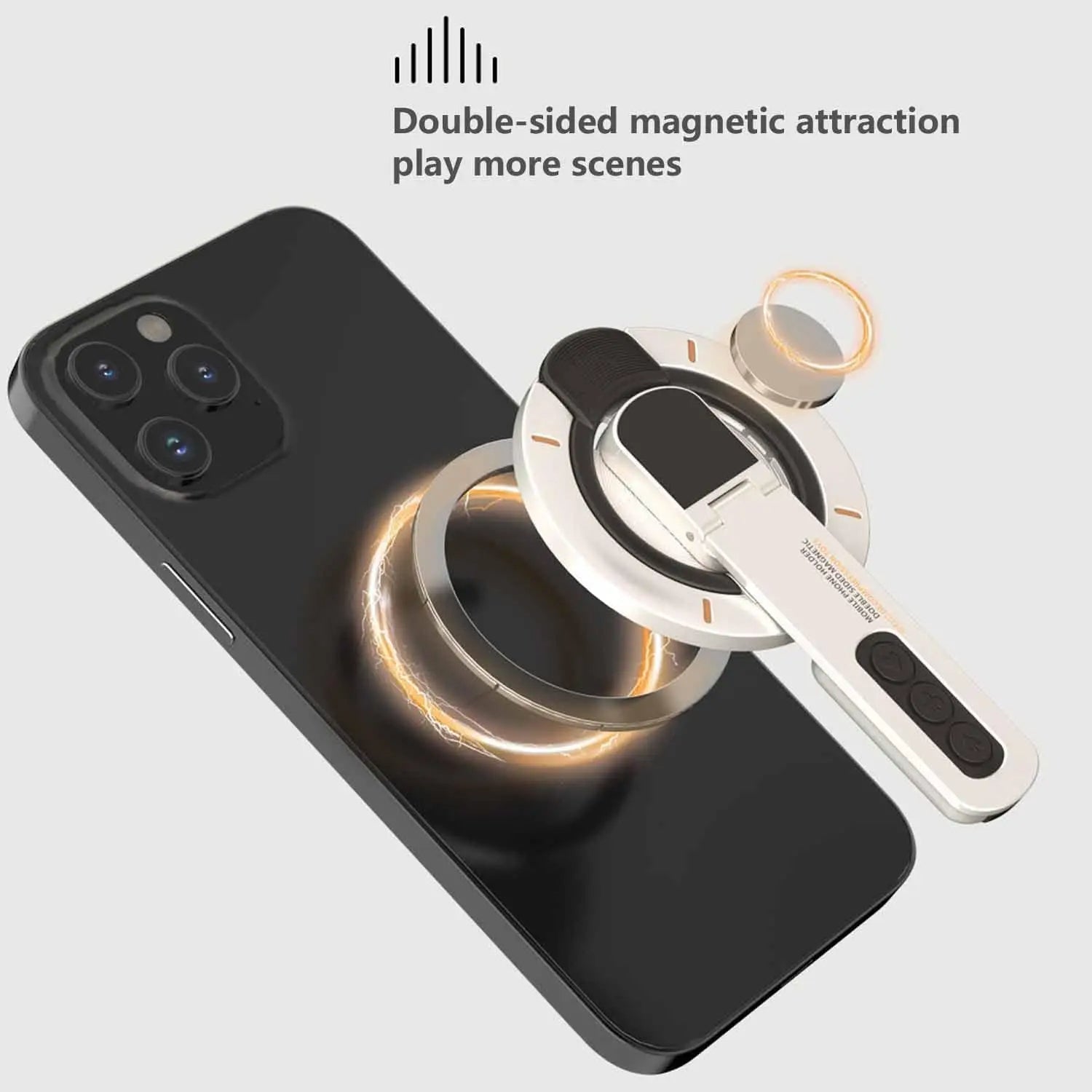 3-in-1 Magnetic Phone Grip Stand – Double-Sided Ring Holder for iPhone