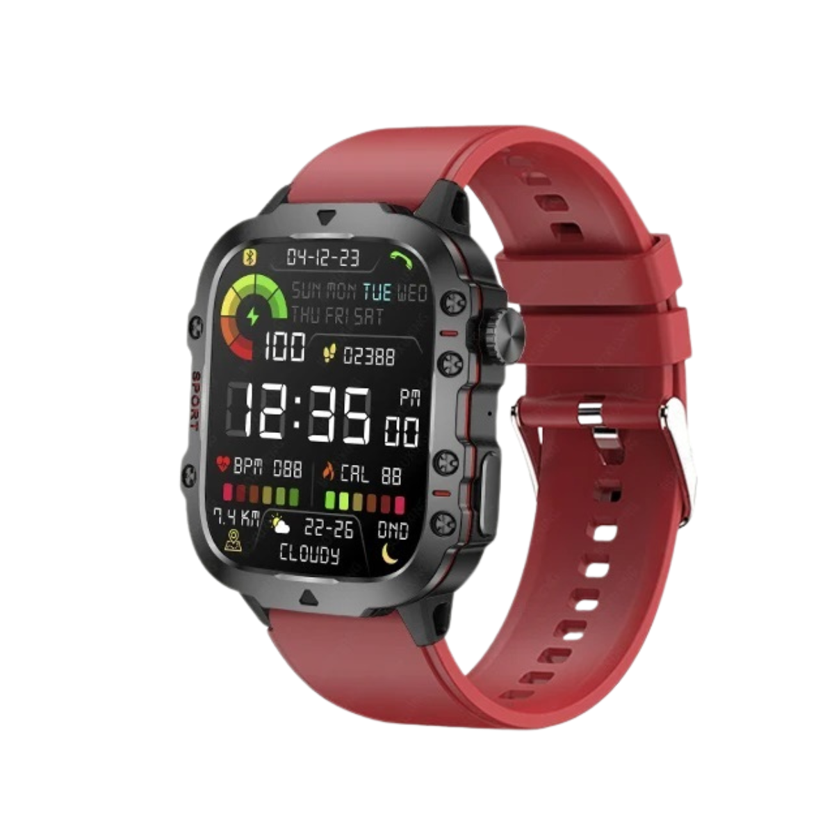Men’s Rugged Outdoor GPS Smartwatch – 1.96" Bluetooth Call and Waterproof