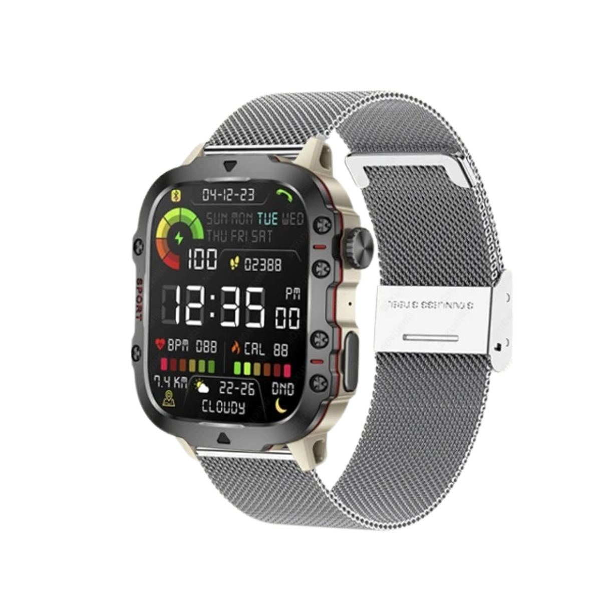 Men’s Rugged Outdoor GPS Smartwatch – 1.96" Bluetooth Call and Waterproof