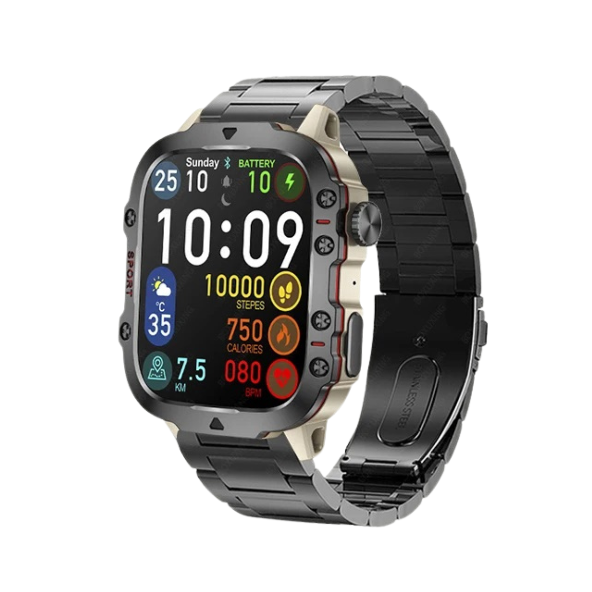 Men’s Rugged Outdoor GPS Smartwatch – 1.96" Bluetooth Call and Waterproof
