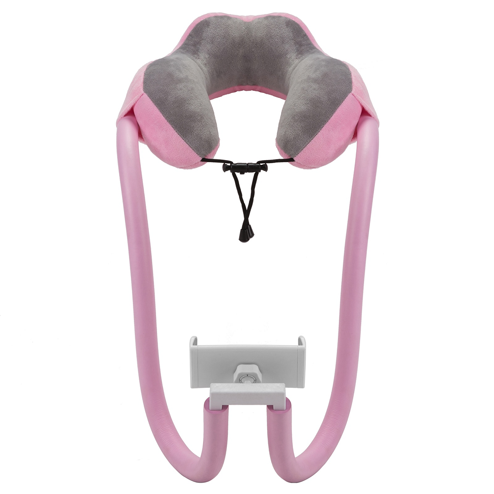 U-shaped pillow with mobile phone holder