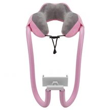 U-shaped pillow with mobile phone holder