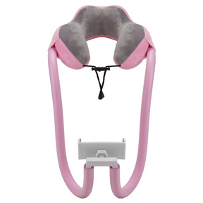 U-shaped pillow with mobile phone holder