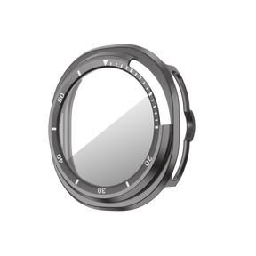 Bandz Samsung Galaxy Watch 8 Classic Bezel Cover with Glass (Titanium Grey/White)