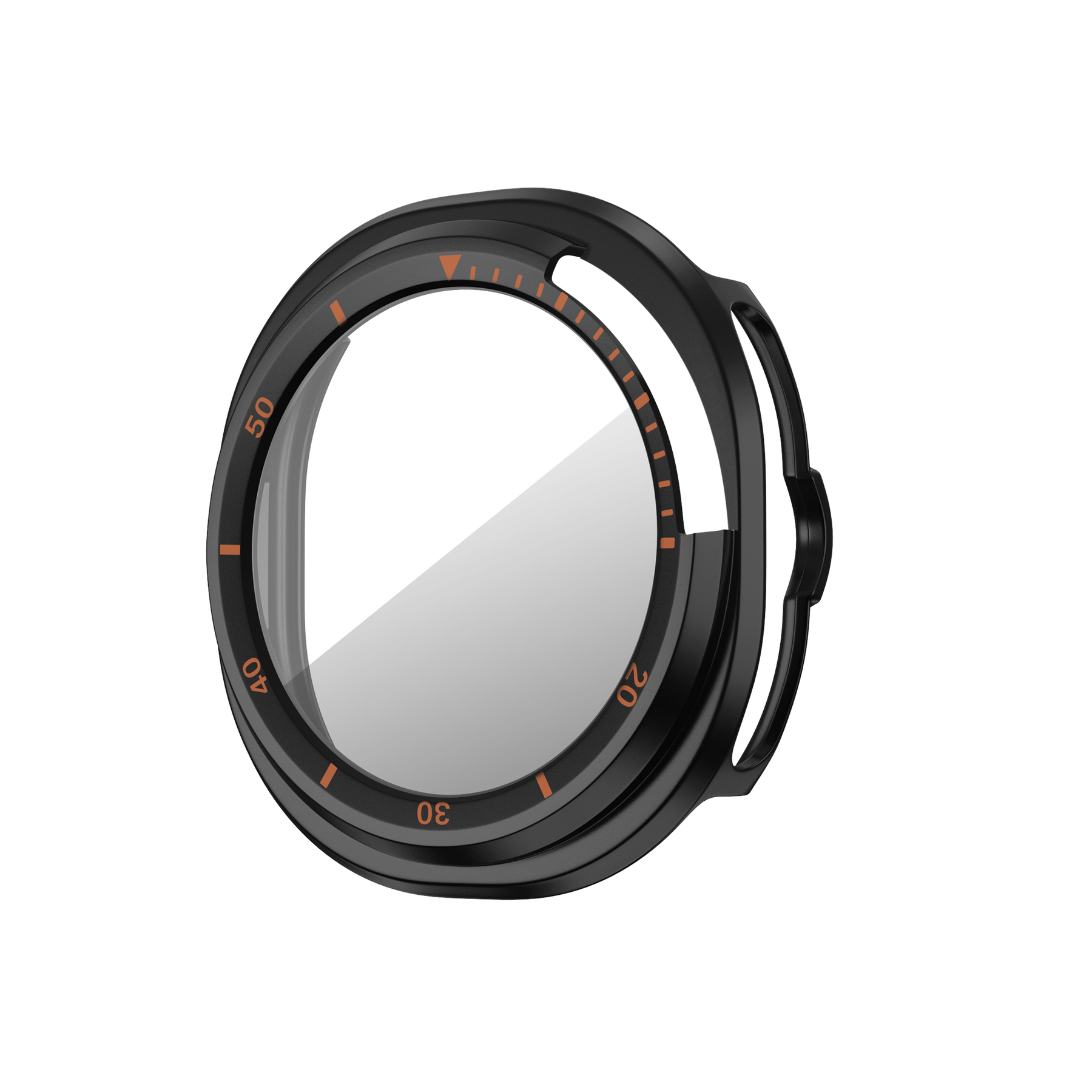 Bandz Samsung Galaxy Watch 8 Classic Bezel Cover with Glass (Black/Orange)
