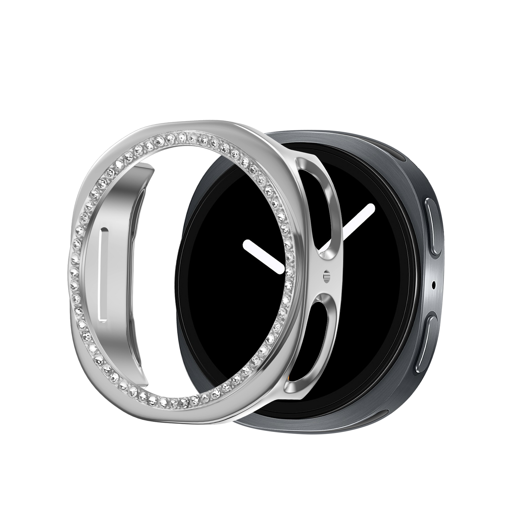 Bandz Samsung Galaxy Watch 8 - 40mm Diamond PC Case (Silver)