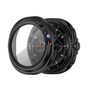 Bandz Samsung Galaxy Watch 8 Classic PC Cover with Glass (Black)