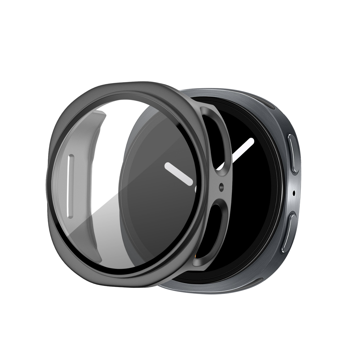 Bandz Samsung Galaxy Watch 8 - 44mm PC Cover with Glass (Titanium Grey)