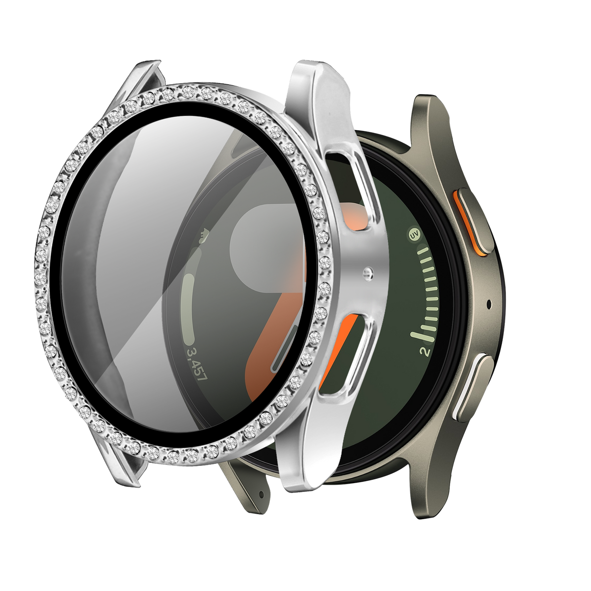 Samsung Galaxy Watch 7 - 40mm Diamond Case with Glass (Silver)