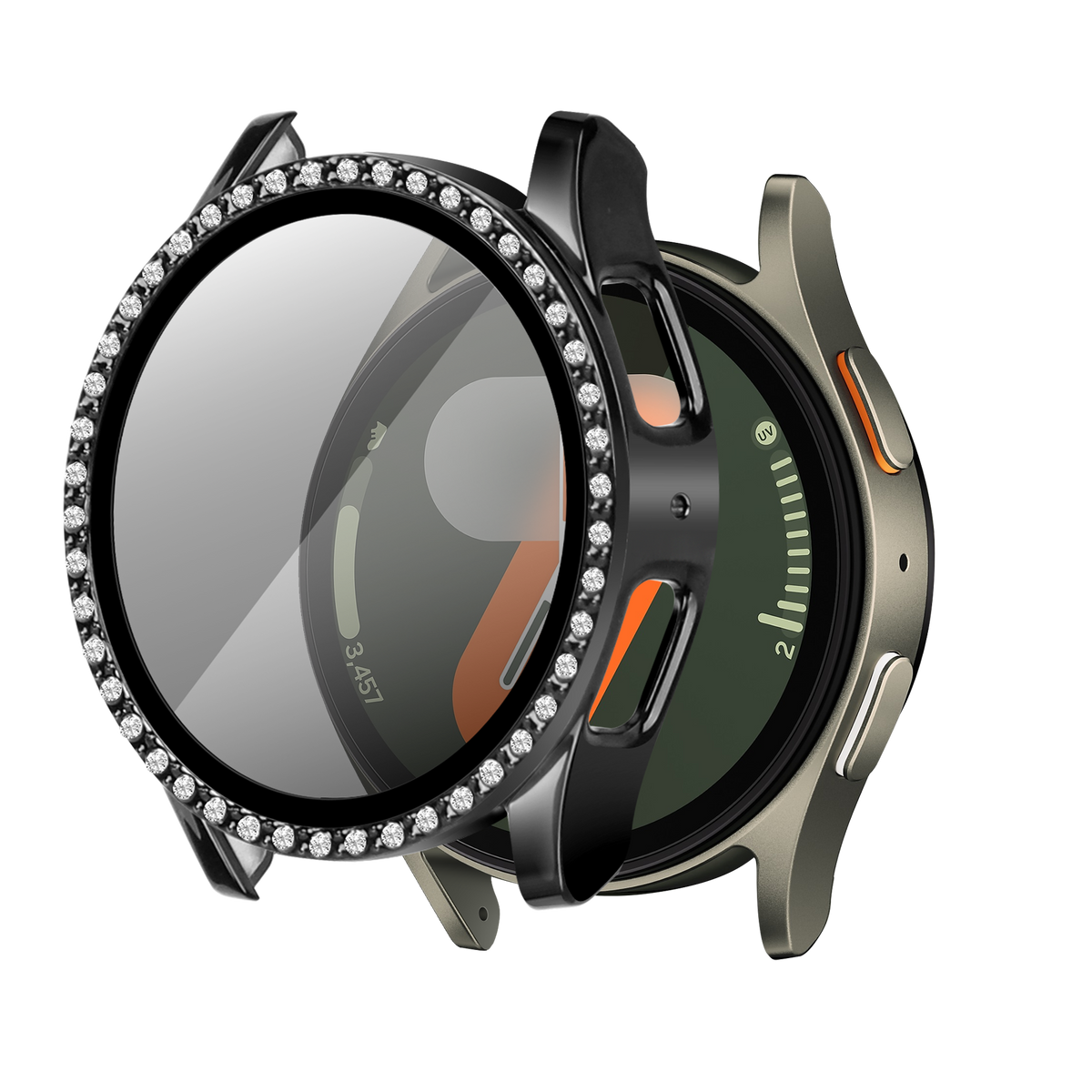 Samsung Galaxy Watch 7 - 40mm Diamond Case with Glass (Black)