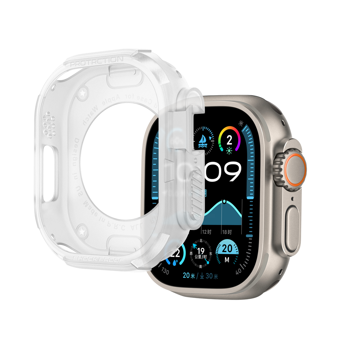 Bandz Apple Watch Ultra - 49mm Rugged TPU Case (Transparent)