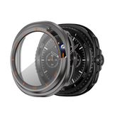Bandz Samsung Galaxy Watch 8 Classic Bezel Cover with Glass (Titanium Grey/Orange)