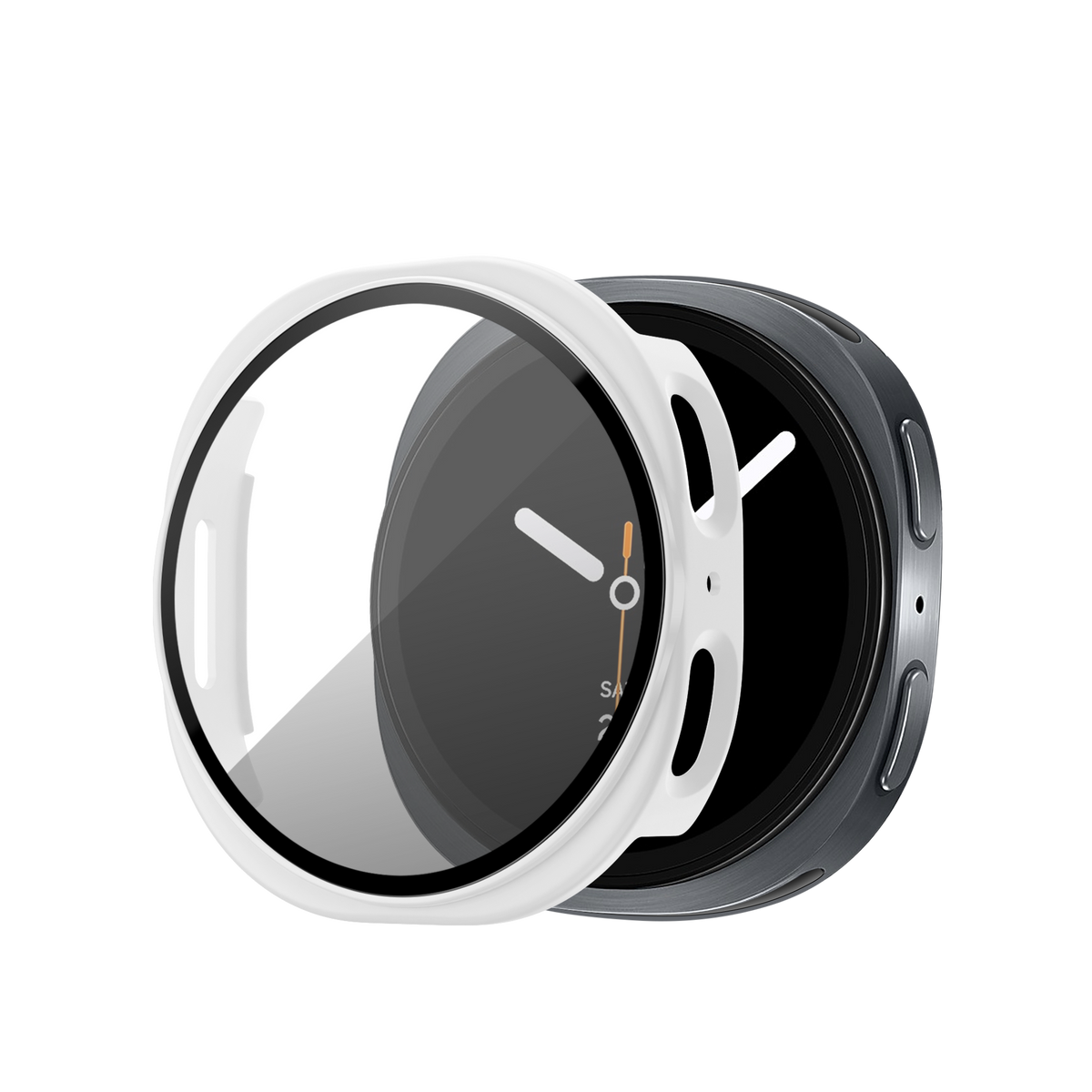 Bandz Samsung Galaxy Watch 8 - 44mm PC Cover with Glass (White)