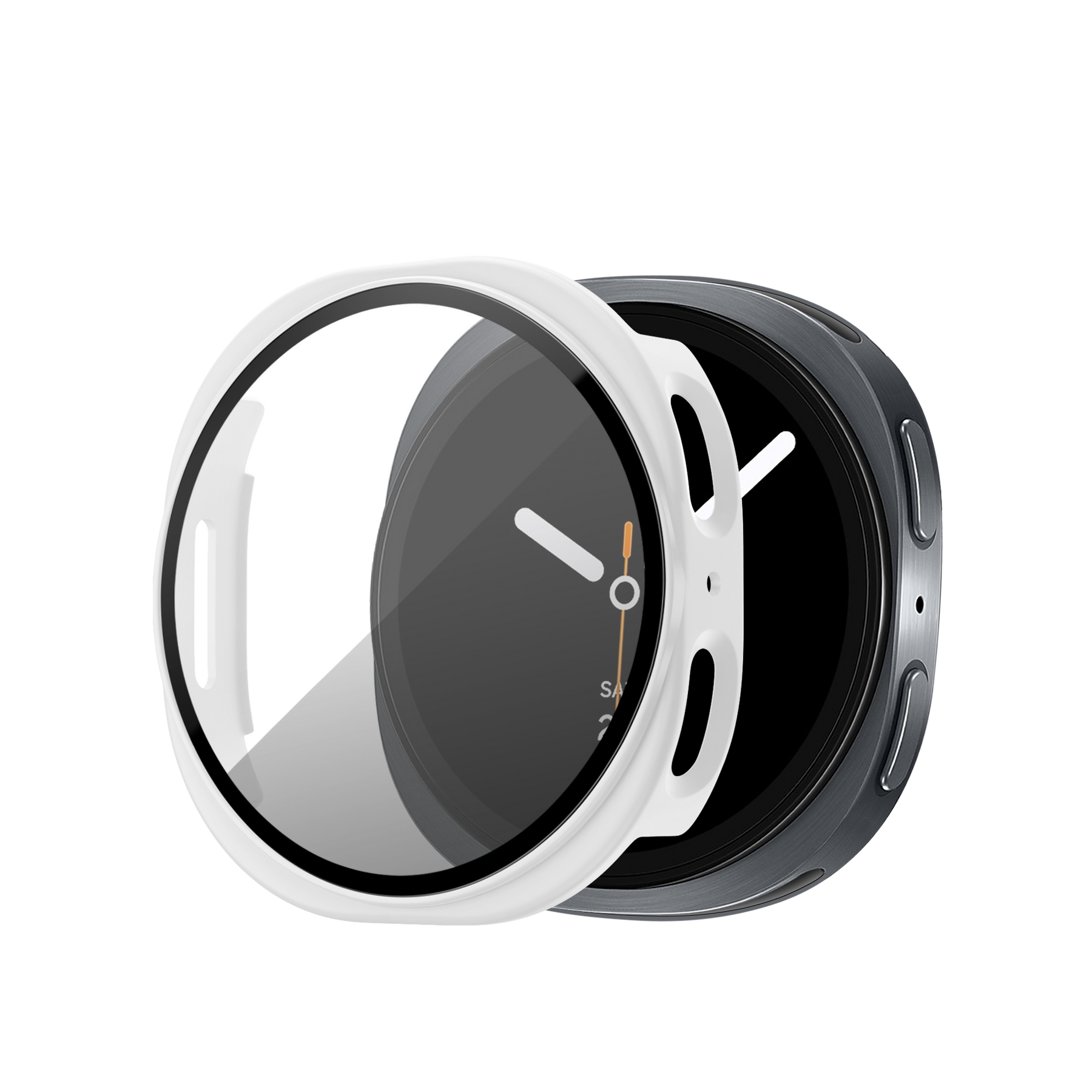 Bandz Samsung Galaxy Watch 8 - 44mm PC Cover with Glass (White)