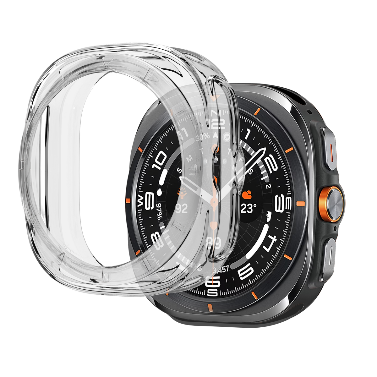 Bandz Samsung Galaxy Watch Ultra Galvanized TPU Case  (Transparent)