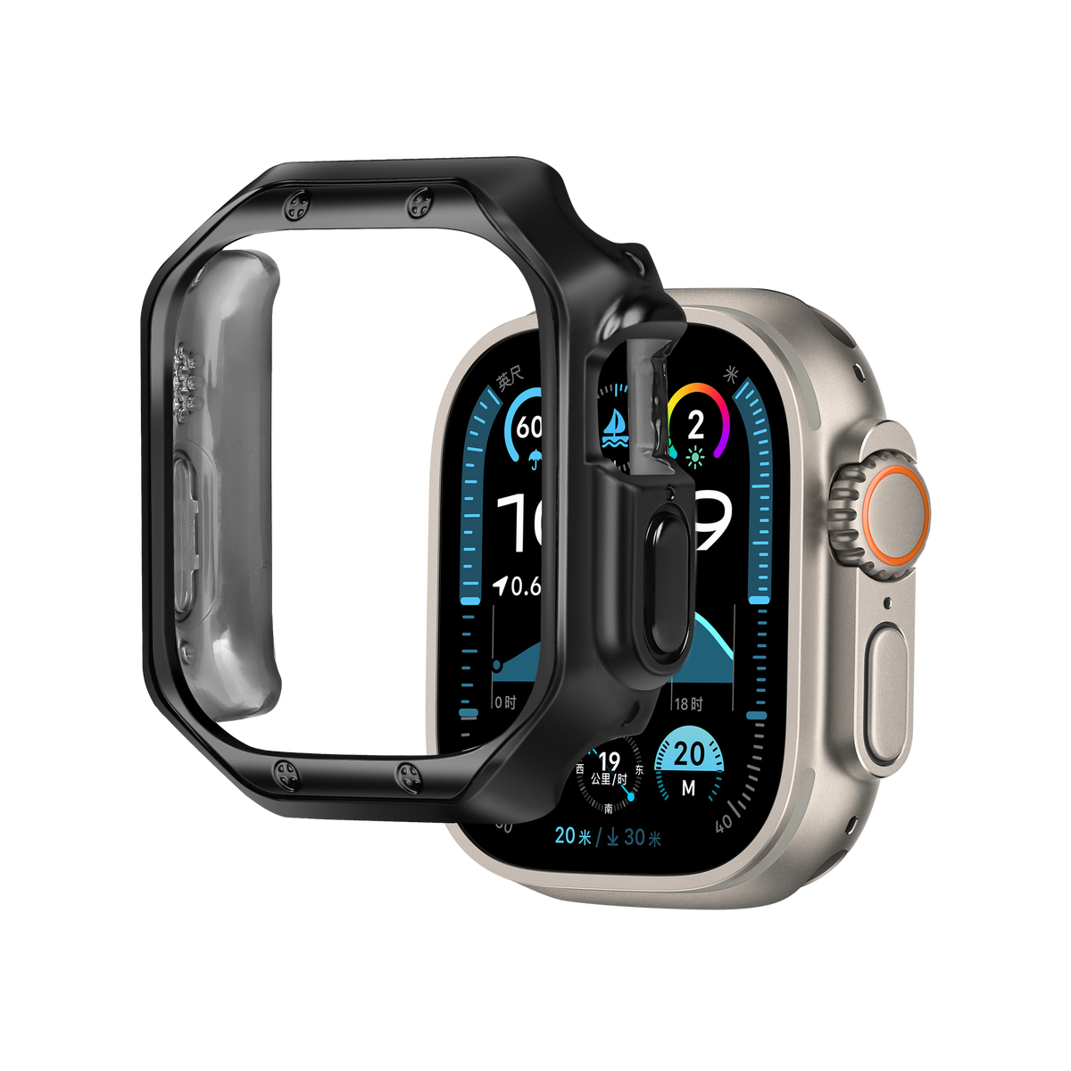 Bandz Apple Watch Ultra - 49mm Galvanized TPU Case  (Black)