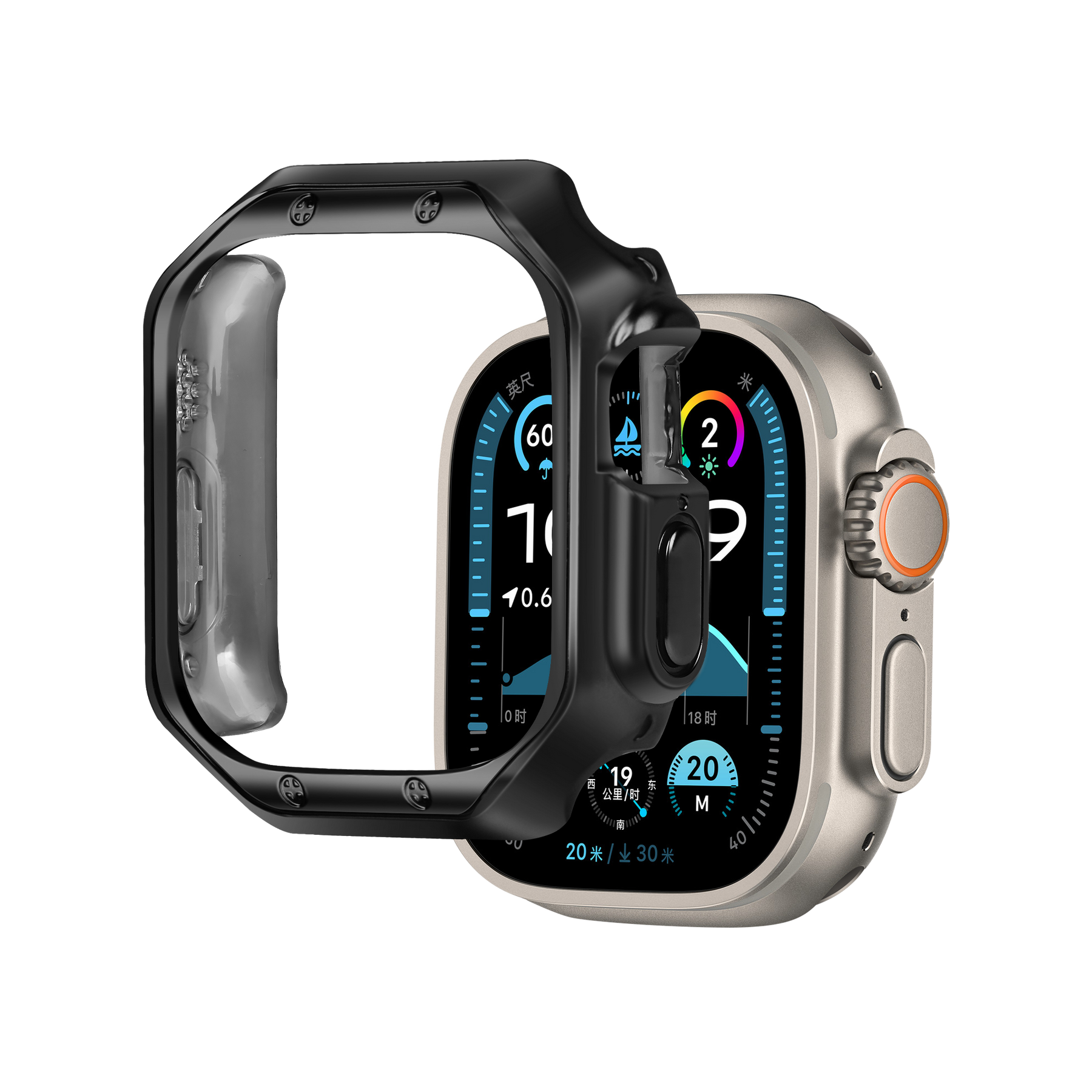 Bandz Apple Watch Ultra - 49mm Galvanized TPU Case  (Black)