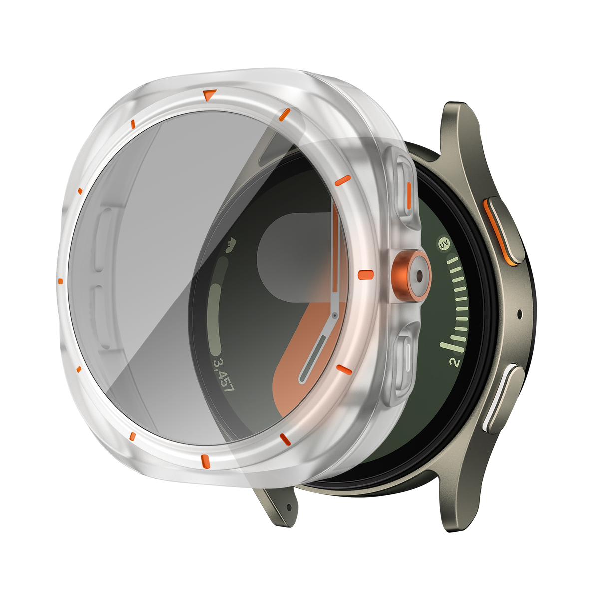 Bandz Samsung Galaxy Watch 7 - 44mm Square PC Case with Glass (Frost)