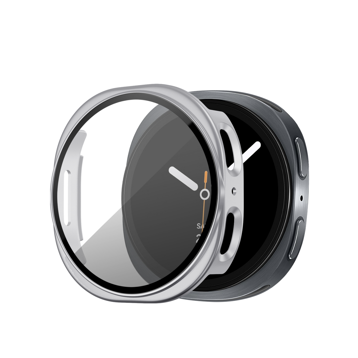 Bandz Samsung Galaxy Watch 8 - 40mm PC Cover with Glass (Silver)